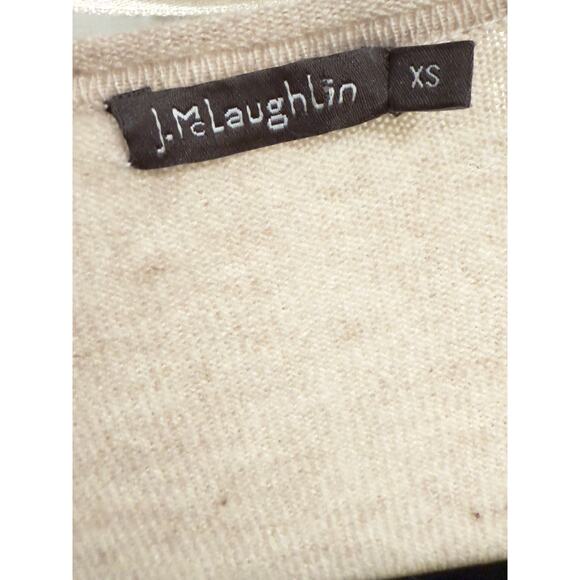 J. Mclaughlin Cashmere Open Front Longline Cardigan Beige Cream Size XS Luxury - Picture 3 of 7